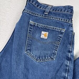 Carhartt FR Jeans Men's 38x36 Straight Flame Resistant Workwear Blue 2112 Cat 2
